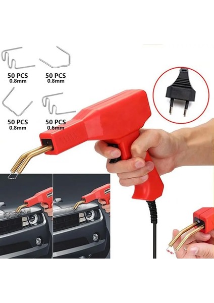 220V Ab Fişi Kırmızı Stili 30W Kullanışlı Plastik Kaynakçı Garaj Aletleri Sıcak Zımba Makinesi Zımba Pvc Tamir Makinesi Araba Tampon Tamir Kaynak Aracı (Yurt Dışından) fiyatları