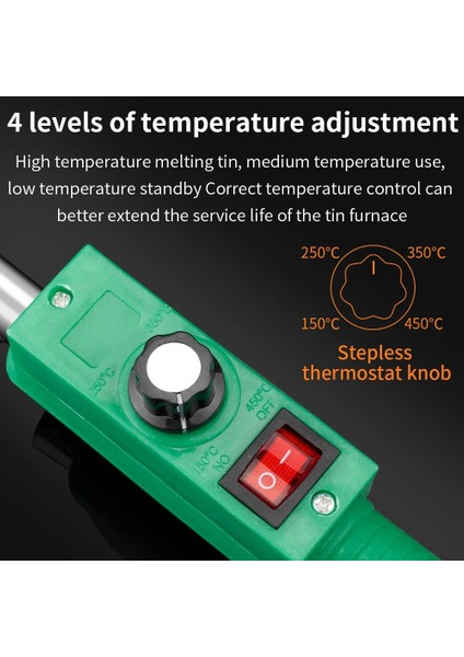 XLKG320W2 Stili Luxıanzı Taşınabilir El Lehim Pot Teneke Anahtarı ile Ayarlanabilir Lehimleme Banyo Onarım Aracı Kalay Eritme Fırını (Yurt Dışından)