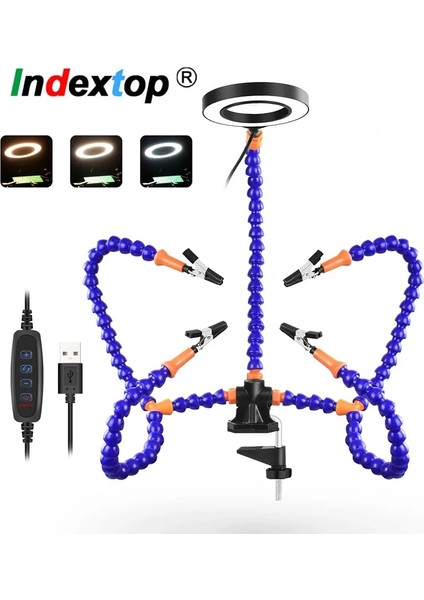 Siyah 3x Tarzı Masa Kelepçe Lehimleme Yardım Eller Üçüncü El Aracı Lehimleme Istasyonu USB 3x Işıklı Büyüteç Kaynak Onarım Aracı (Yurt Dışından) fırsatları