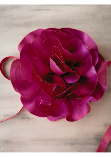 Kolye/kumaş Büyük Gül Choker Kolye ( 15 cm ) fiyatları