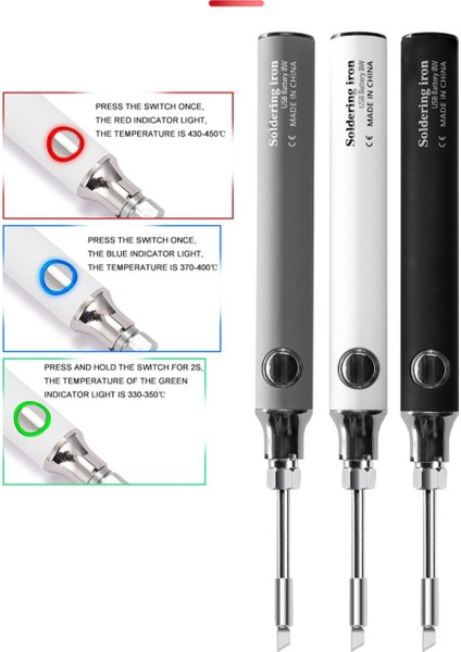 3pcs Ipuçları Tarzı Kablosuz Şarj Elektrikli Havya Havya USB 5V8W Hızlı Şarj Lityum Pil Taşınabilir Tamir Kaynak Araçları (Yurt Dışından) fiyatları