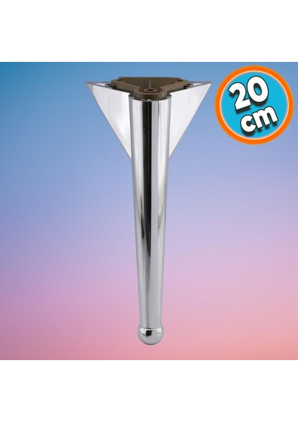 Mobilya Kanepe Sehpa Tv Ünitesi Çekyat Koltuk Ayağı 20 cm Krom Baza Ayak