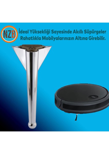 Mobilya Kanepe Sehpa Tv Ünitesi Çekyat Koltuk Ayağı 20 cm Krom Baza Ayak indirimleri