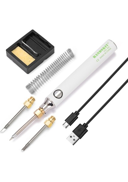 3 Uçlu Stil ile Handskit USB Şarj Havya 5 V 8 W Ayarlanabilir Sıcaklık Elektrikli Havya Kiti ile Havya Istasyonu Lehim Teli (Yurt Dışından)