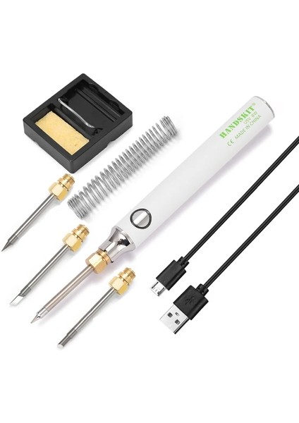 3 Uçlu Stil ile Handskit USB Şarj Havya 5 V 8 W Ayarlanabilir Sıcaklık Elektrikli Havya Kiti ile Havya Istasyonu Lehim Teli (Yurt Dışından) indirimleri