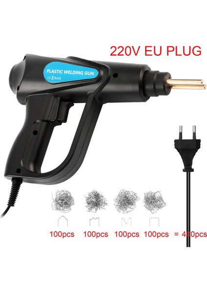 Siyah 400 Adet Tarzı 220V Ab Fişi Sıcak Zımba Plastik Kaynakçı Pense Çivi Havya Garaj Araçları Araba Tampon Tamir Kaynak Makınesi Pvc Kaynakçı Tabancası (Yurt Dışından)