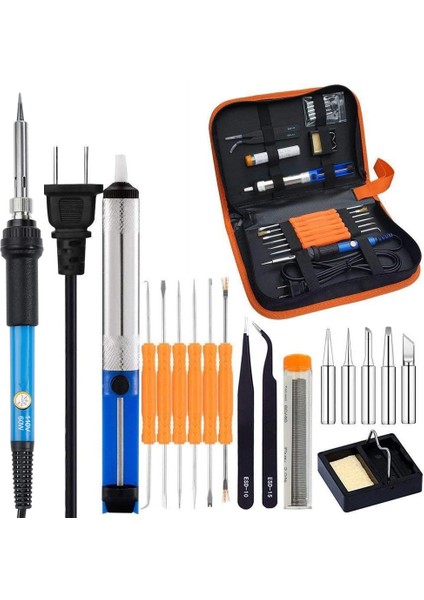 60W Ayarlanabilir Sıcaklık Kaynak Demir Elektronik Tamir Aracı ile Tam Set 60W Elektrikli Havya Seti (Yurt Dışından)