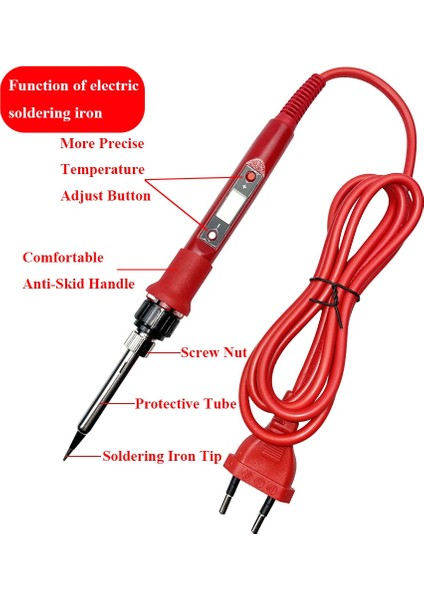 Kırmızı Stil 220V Ab 80 W Elektrikli Havya Useu Fiş Dijital Ekran Sıcaklık Ayarlanabilir Kaynak Aracı Seramik Isıtıcı Havya Ucu (Yurt Dışından) modelleri