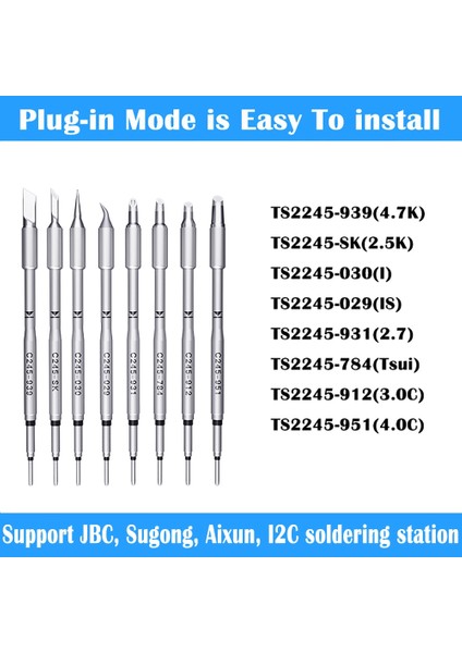 Mingjin Shop 1 I2C C245 030 Stili AIXUNI2CJBCXSOLDERINGJABE Ud Lehimleme Istasyonu Kolu ile Uyumlu Ioldering Demir Ipuçları Kartuşları (Yurt Dışından)