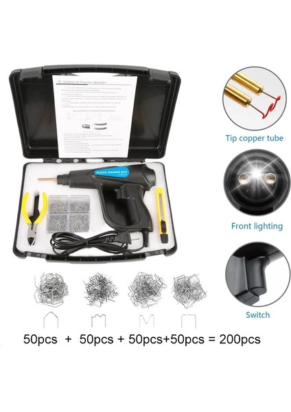 Siyah 400 Adet Tarzı 220V Ab Fişi Yenı Sıcak Zımba Plastik Kaynak Makinesi Plastik Tampon Havya Garaj Araçları Pvc Kaynakçı Tabancası Araba Tampon Tamir Takımları (Yurt Dışından)