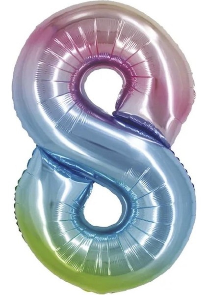 Rainbow 8 Rakam Folyo Balon 40 inç