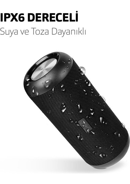 360 Derece Ses Çift Radyatör Uzun Şarjlı Sd Kart ve Kablo Girişli Kablosuz Bluetooth Hoparlör