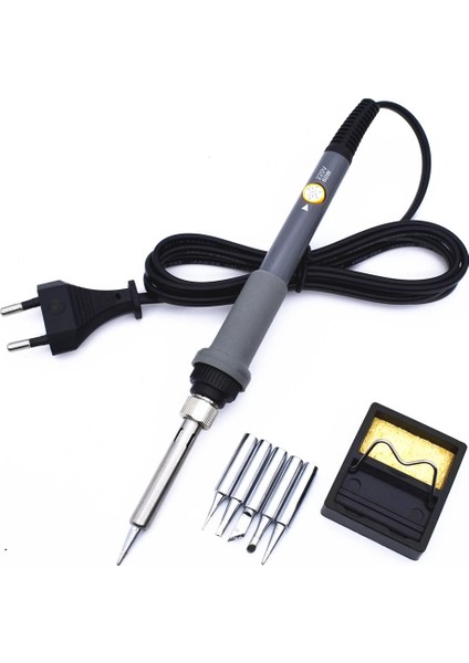 Lehim Standı Stili 220 V 60 W Elektrikli Havya Kiti Rework Kaynak Tamir Tabancası Aracı Ayarlanabilir Sıcaklık Ab Tak Standı 5 Lehim Ipuçları (Yurt Dışından) fiyatları