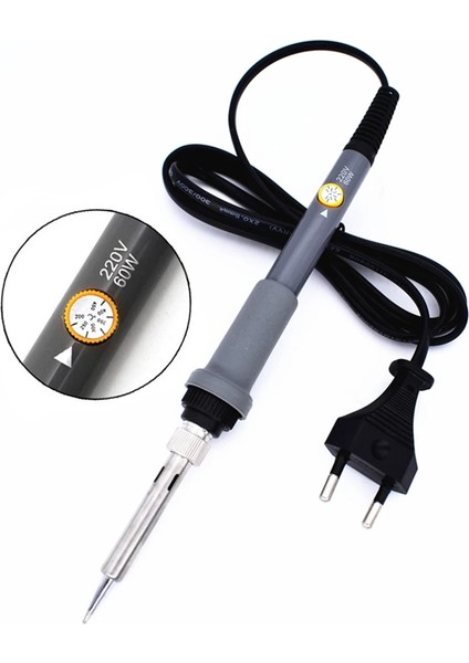 Lehim Standı Stili 220 V 60 W Elektrikli Havya Kiti Rework Kaynak Tamir Tabancası Aracı Ayarlanabilir Sıcaklık Ab Tak Standı 5 Lehim Ipuçları (Yurt Dışından) modelleri