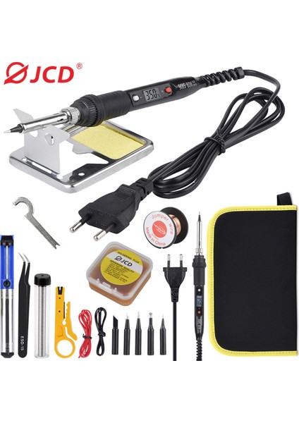 Kırmızı Stil 80W 110V Jcd 80W Elektrikli Havya Kiti Sıcaklığı Ayarlanabilir 220V 110V Lehim Pastası Sökme Pompası Kaynak Alet Takımı LCD Ekran (Yurt Dışından) modelleri