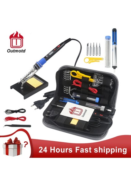 Siyah Set2 Tarzı 80W 110V Outmotd 80W Elektrikli Havya Seti LCD Dijital Ekran Ayarlanabilir Sıcaklık Kaynak Araçları (Yurt Dışından)