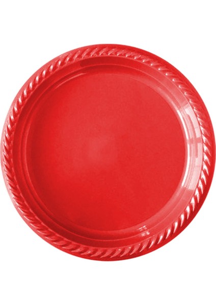 Tek Kullanımlık Plastik Tabak 22 cm Kırmızı