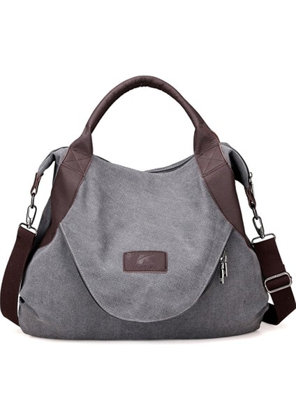 Şık Basit Kadın Çantası Büyük Kapasiteli Bayan Kanvas Çanta Tote Çanta Moda Çanta Tek Omuz Messenger Çanta (Yurt Dışından)
