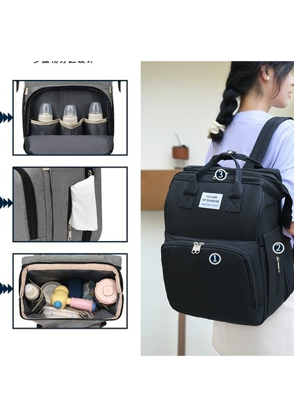 Gezinti Için Taşınabilir Büyük Kapasiteli Katlanır Beşik Sırt Çantası (Yurt Dışından)
