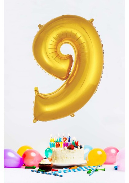 Gold Rakam Folyo Balon Gold Sayı Balonlar 16 Inç 40 cm