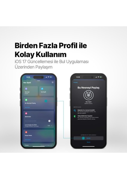 Spoti Apple Lisanslı Bul Uygulaması Uyumlu Sesli Uyarı Bildirimli Akıllı Takip Cihazı