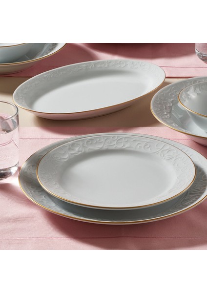 Bahar Dalı 6 Parça 20 cm Pasta Tabağı Gold
