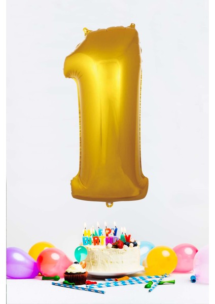 Gold Rakam Folyo Balon Gold Sayı Balonlar 16 Inç 40 cm
