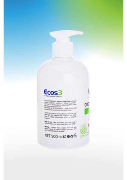 Sıvı Sabun, Organik & Vegan Sertifikalı, Ekolojik, Hipoalerjenik, Aloe Vera, 500ML