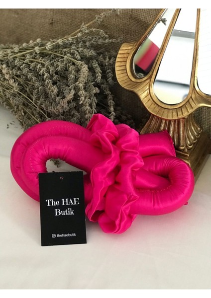 Fashionsbutik Fuşya Pembe Isısız Saç Şekillendirici Saç Sosisi Ipek Saten Toka Seti modelleri