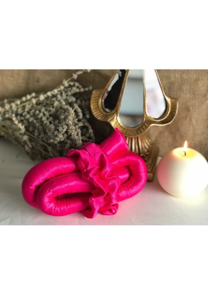 Fashionsbutik Fuşya Pembe Isısız Saç Şekillendirici Saç Sosisi Ipek Saten Toka Seti indirimleri