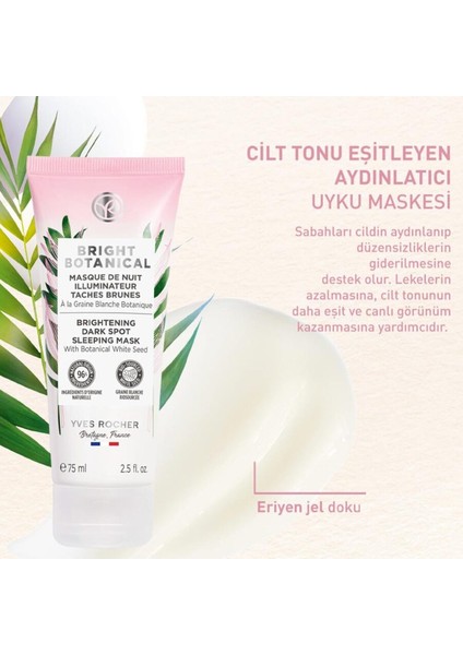 Yves Rocher Uyku Maskesi - Leke ve Kırışık Karşıtı Bitkisel Kompleks Bakım / Bright Botanical 75 ml