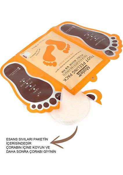 Foot Peeling Pack - Professıonal Çorap Tipi Ayak Peeling Maskesi 6'lı Set