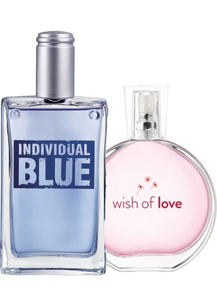 Individual Blue Edt 100 ml Erkek + Wish Of Love Edt 50 ml Kadın 2li Set