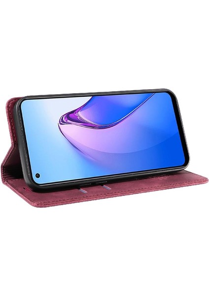 Oppo Oppo 8 5g Manyetik Folyo Cüzdan Koruyucu Pu Deri Telefon Kılıfı (Yurt Dışından)