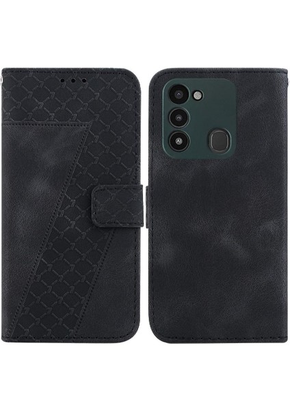 Tecno Spark 8c Cüzdan Kart Yuvası Fonksiyonu Için Kabartmalı Desen Telefon Kılıfı (Yurt Dışından)
