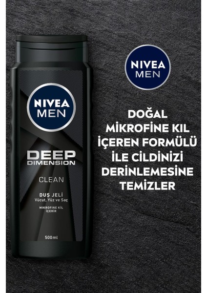 Men Deep Dimension Duş Jeli 500ML+ Sprey Deodorant 150ML + Roll On Deodorant 50ML + Banyo Lif modelleri