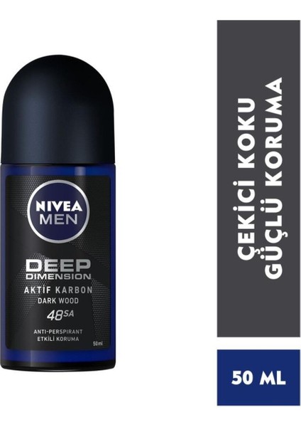 Men Deep Dimension Duş Jeli 500ML+ Sprey Deodorant 150ML + Roll On Deodorant 50ML + Banyo Lif indirimleri