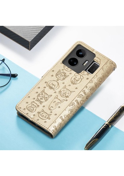 1 Realme Gt Neo 5 Için Karikatür Hayvanlar Kısa Kayış Flip Telefon Kılıfı (Yurt Dışından) modelleri