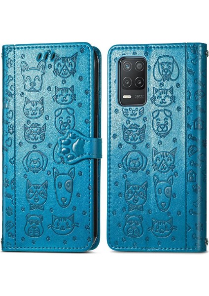 1 Realme 8 5g Karikatür Hayvanlar Için Darbeye Kısa Kayış Telefon Kılıfı (Yurt Dışından)