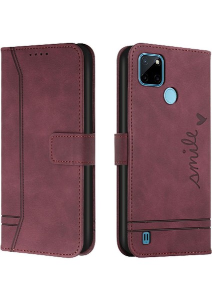 Realme C21Y Için /C25Y Flip Folio Cüzdan Kart Yuvaları Kapatma Telefon Kılıfı (Yurt Dışından) indirimleri