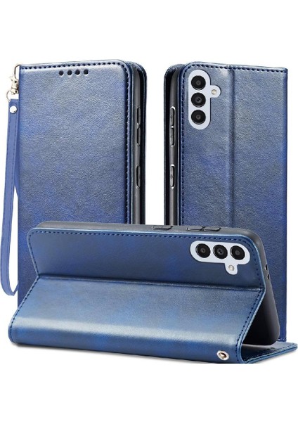 Samsung Galaxy A13 5G/A04S Deri Folio Flip Case Kartı ile Telefon Kılıfı (Yurt Dışından)