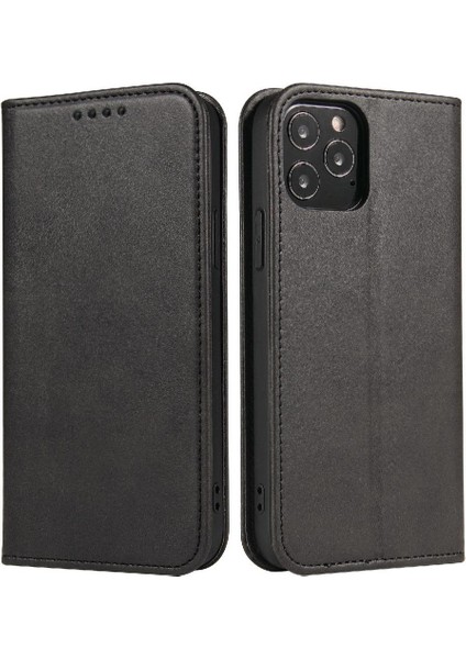 Iphone 15 Için Kart Ekleme Deri Folio Flip Case Manyetik Karbon Telefon Kılıfı (Yurt Dışından)