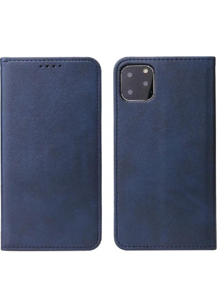 Iphone 11 Için Deri Folio Flip Case Manyetik Karbon Fiber Kart ile Telefon Kılıfı (Yurt Dışından)