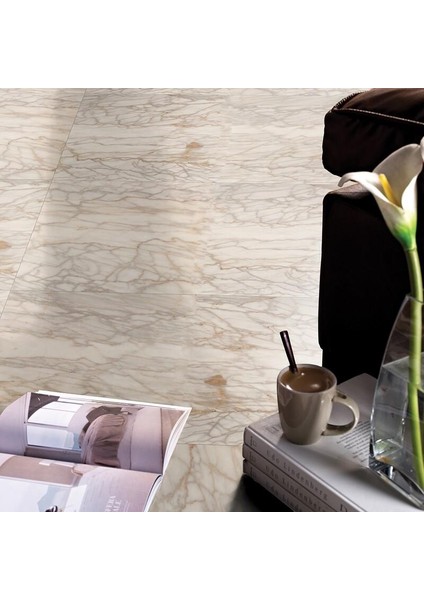 60 x 30 cm Shiny Toprak Mermer Desenli Yapışkanlı Karavan Prefabrik Banyo Wc Duvar Kaplama Paneli