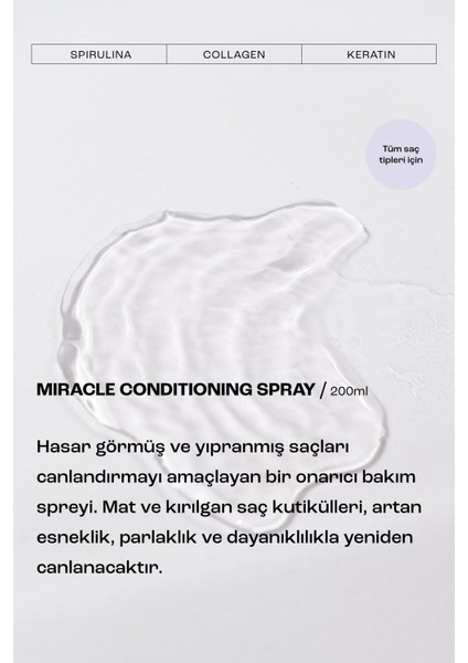 Miracle Biotinli Onarıcı Kolay Tarama Bakım Spreyi 200 ml