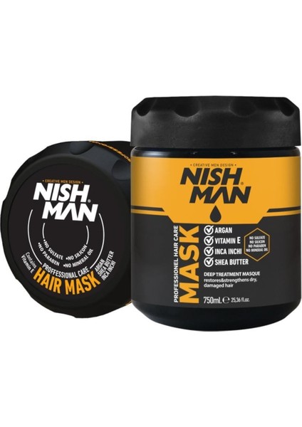 Nıshman Profesyonel Saç Bakım Maskesi (Şibatır Argan Incha Inchi Besleyicisi Yağlar) 750 ml