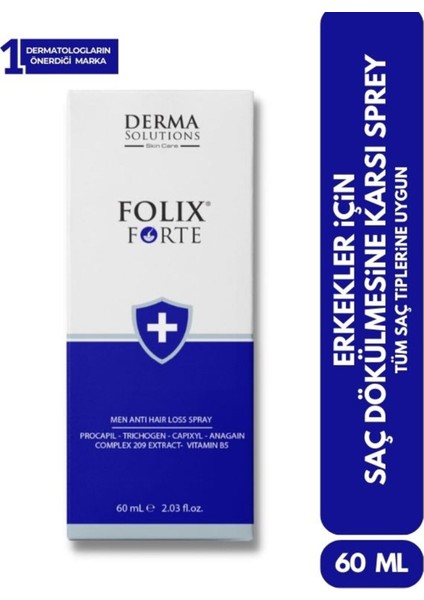 Dermasolutions Folıx Forte Sprey Men - Saç Dökülmesine Karşı Erkek Sprey