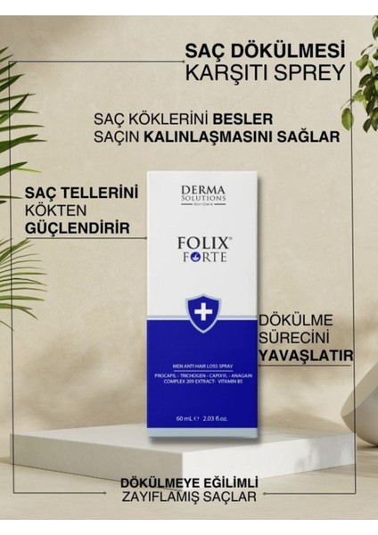 Dermasolutions Folıx Forte Sprey Men - Saç Dökülmesine Karşı Erkek Sprey