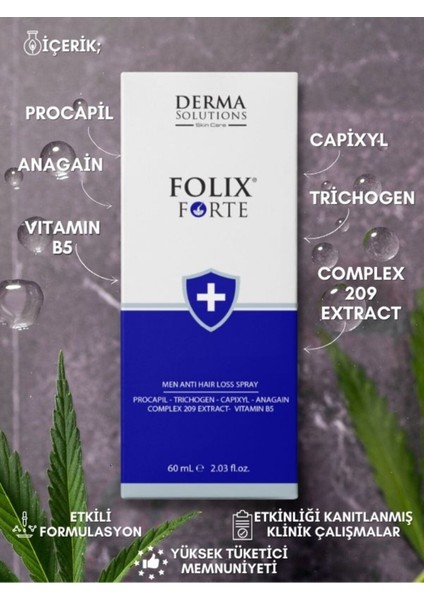 Dermasolutions Folıx Forte Sprey Men - Saç Dökülmesine Karşı Erkek Sprey