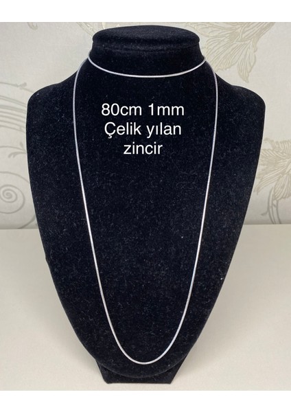 Çelik 80CM 1mm Yılan Zincir Kolye Unisex Model